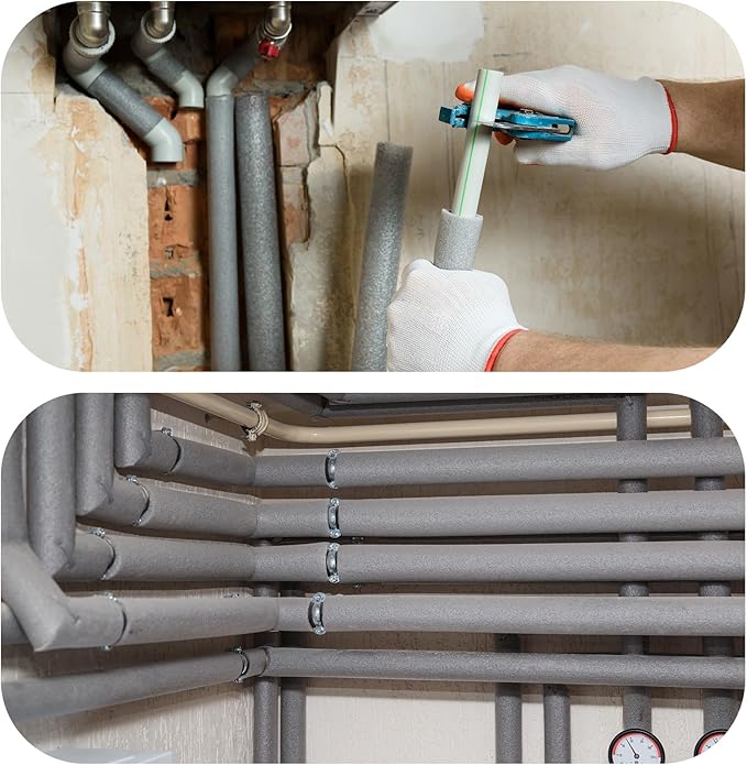 PATIKIL 74.8" L x 3" ID x 0.8" T Pipe Insulation Foam Tube, Water Pipe Insulation Tubing Heat Preservation for Plumbing Water AC Pipe Sprinkler Spigot, Black