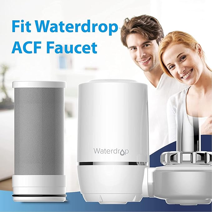 Waterdrop Sink Filter Water Faucet for Skin Care, Bathroom Faucet Filter with Ultra-Filtration Filter(1 Pack) & 3 Pack Carbon Fiber Filter