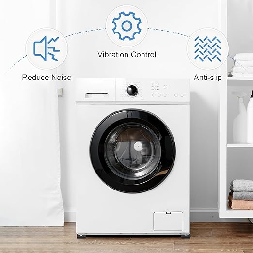 4-Pack Rubber Anti Vibration Pads 2" Non-Slip Square Vibration Isolation Pads Anti Noise Shock Absorbing Mats for Washing Machine/Dryer/HVAC/Air Conditioner [ 0.6" Thickness]
