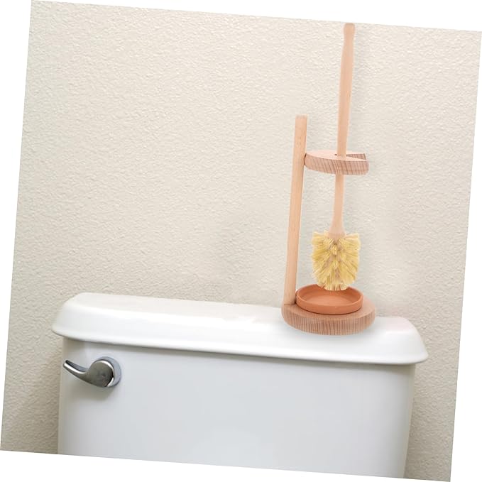 Beaupretty 1set Toilet Brush with Handle and Base Bathroom Scrubber for Deep Compact and Lightweight Design Removal for Toilets and Bathroom