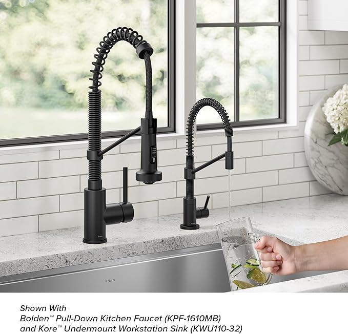 KRAUS Bolden Single Handle Drinking Water Filter Faucet for Reverse Osmosis or Water Filtration System in Matte Black, FF-104MB