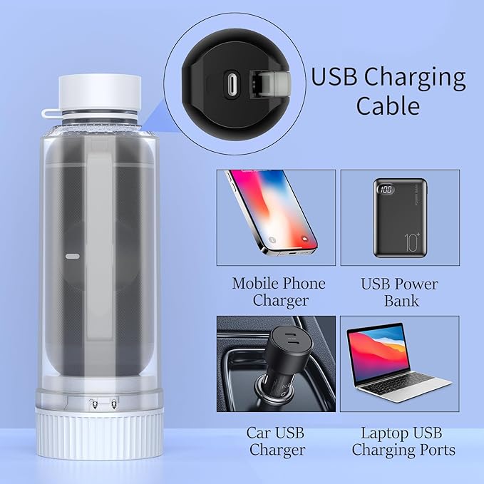Portable Bidet for Travel,Rechargeable Travel Bidet Sprayer with Adaptor, Waterproof High Pressure Handheld Bidet for Women Men Personal Hygiene,Black