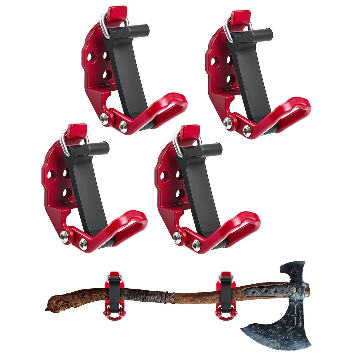 4 Pack Quick Release Shovel Holder Wall Mount for Truck - Image 1
