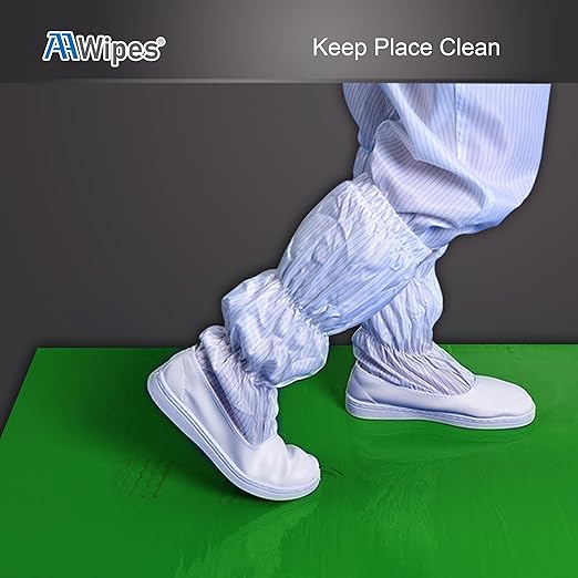 AAwipes Sticky Mat Tacky Pads Adhesive 24" x 36" 5 Packs, 30 Sheets/Packs, 150 Sheets Total Green Cleanroom Floor Mats Remove Dirt for Laboratory Construction Hospital Shoes