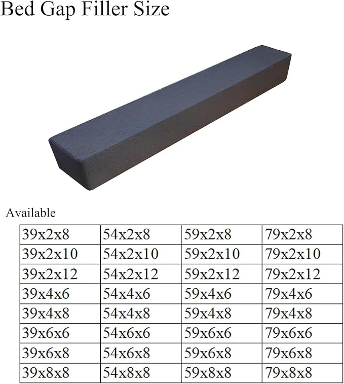 SAMTY Bed Gap Filler for headboard Space Gap Filler Bolster Pillow Stopper for Sofa Crack Filler Between Headboard and Mattress Extender 79x4x4 Inch