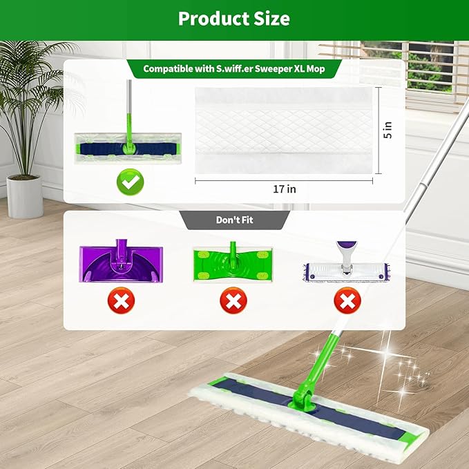65 Count Heavy Duty Disposable Mop Refills, Heavy Duty Dry Sweeping Cloths for S.wiffer XL - Designed for Hard Surfaces, Convenient Single-Use Cleaning Pads