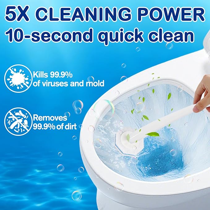 80 Count Toilet Wand Refills for Clorox Toilet Wand - Upgrade Fiber Toilet Brush, 5X Cleaning Power Toilet Bowl Wand Refills, No Falling Apart | Fresh Fragrance