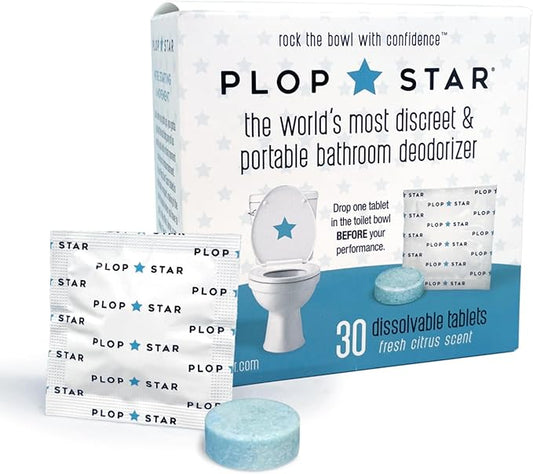 Toilet Tablets Odor Eliminator, Discreet Toilet Deodorizer Drop Ins, Portable Toilet Drops for Bathroom Odor Control, Individually Wrapped Travel Tablets, 30 Pack | As Seen on Shark Tank