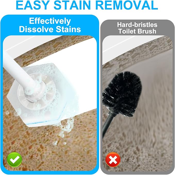 50 Pcs Disposable Toilet Brush Refills, Toilet Bowl Cleaning Wand Refills, Toilet Brush Replacement Head for Bathroom and Toilet Cleaning