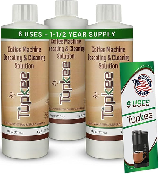 Coffee Machine Descaler Descaling Solution – 3 Pack (6 Uses) Compatible with Keurig, Nespresso, Breville, Delonghi, Jura, Ninja - Espresso Coffee Maker Cleaner, Coffee Pot Cleaning Limescale Remover