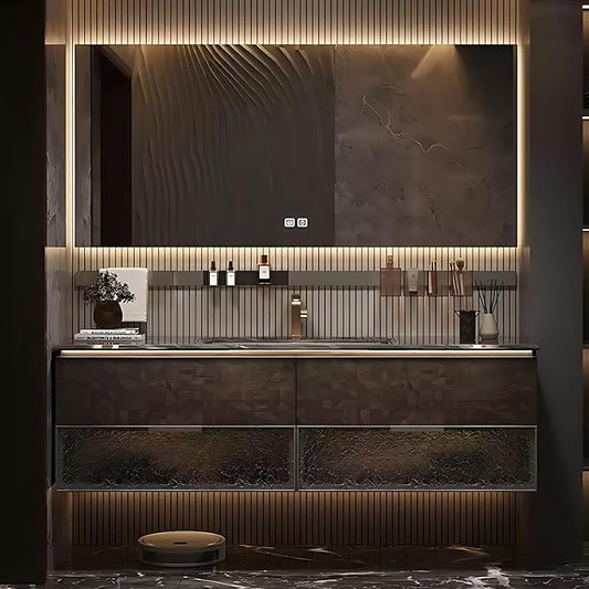 48in Luxury Bathroom Vanities - Bathroom Vanity with Sink, Wall-Mounted Storage with 2 Large Side Cabinets Intelligent Defogging & Led Lights | Multi-Layer Solid Wood