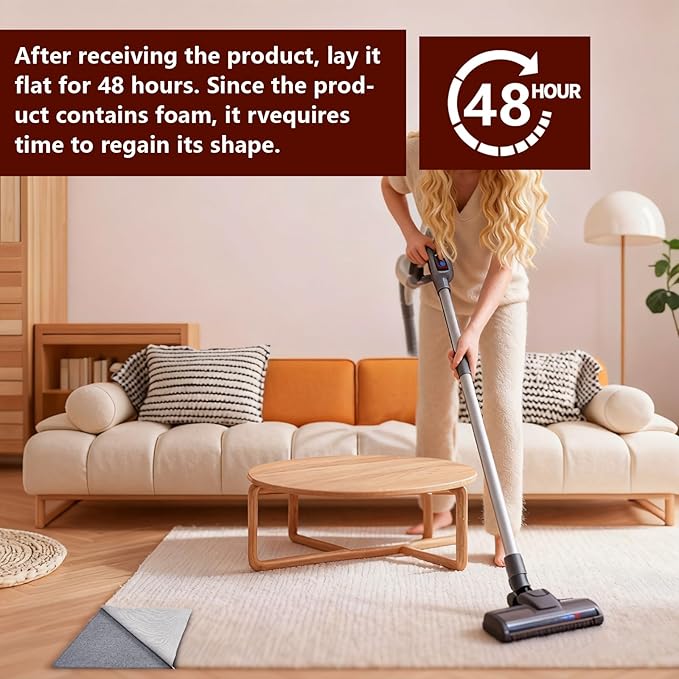 Non Slip Rug Pad Gripper, 6 x 9 Ft Extra Thick Foam Under Area Rug Carpet Pads for Any Hard Surface Floors, Keep Your Carpets Safe and in Place, Prevent Rug from Wrinkling or Buckling