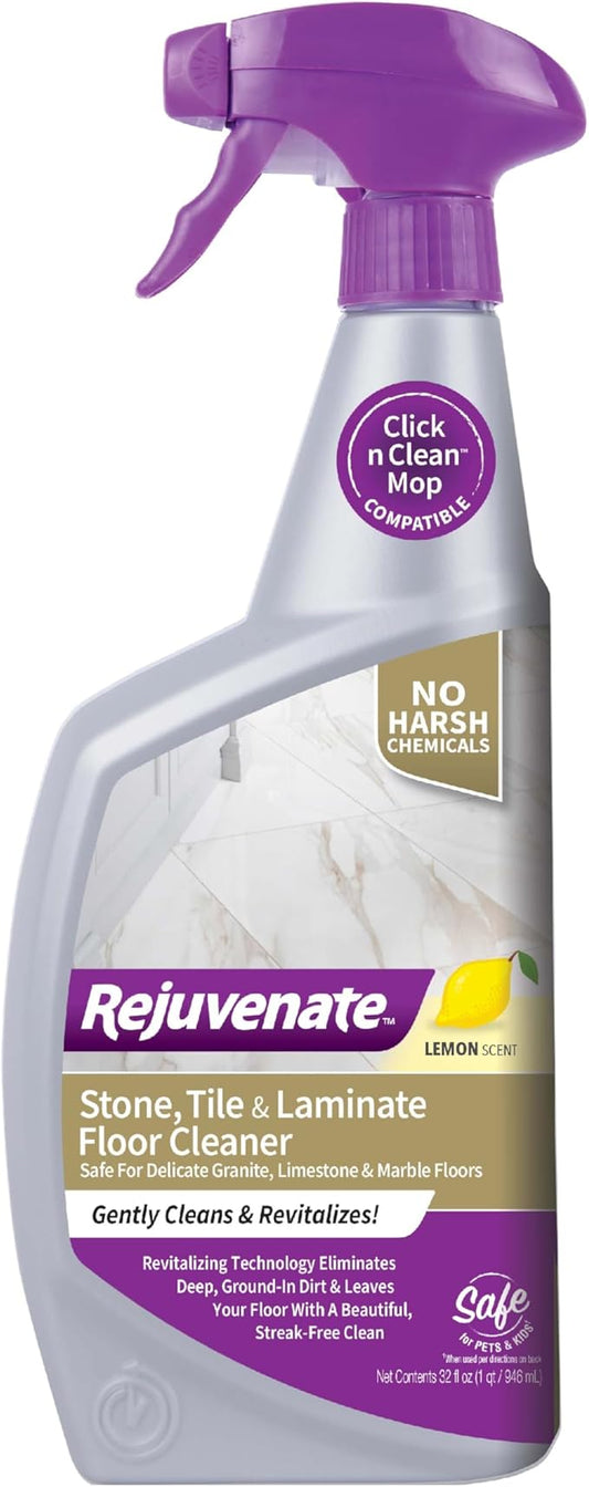 Rejuvenate Stone, Tile & Laminate Floor Cleaner Deep-Cleans Delicate Granite, Limestone & Marble Floors And Dries Fast For A Streak-Free Clean, 32 Ounces