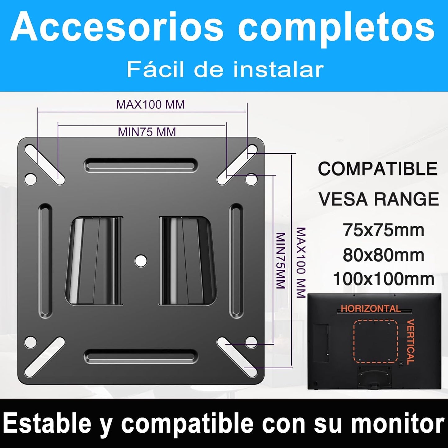 Monitor Wall Mount — Low Profile, 14–24"