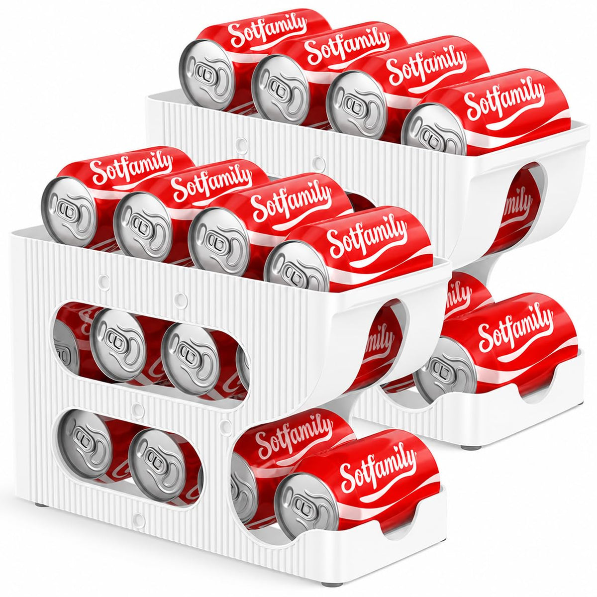 Sotfamily FIFO Soda Can Organizer for Pantry or Fridge, Holds 24 - Image 1