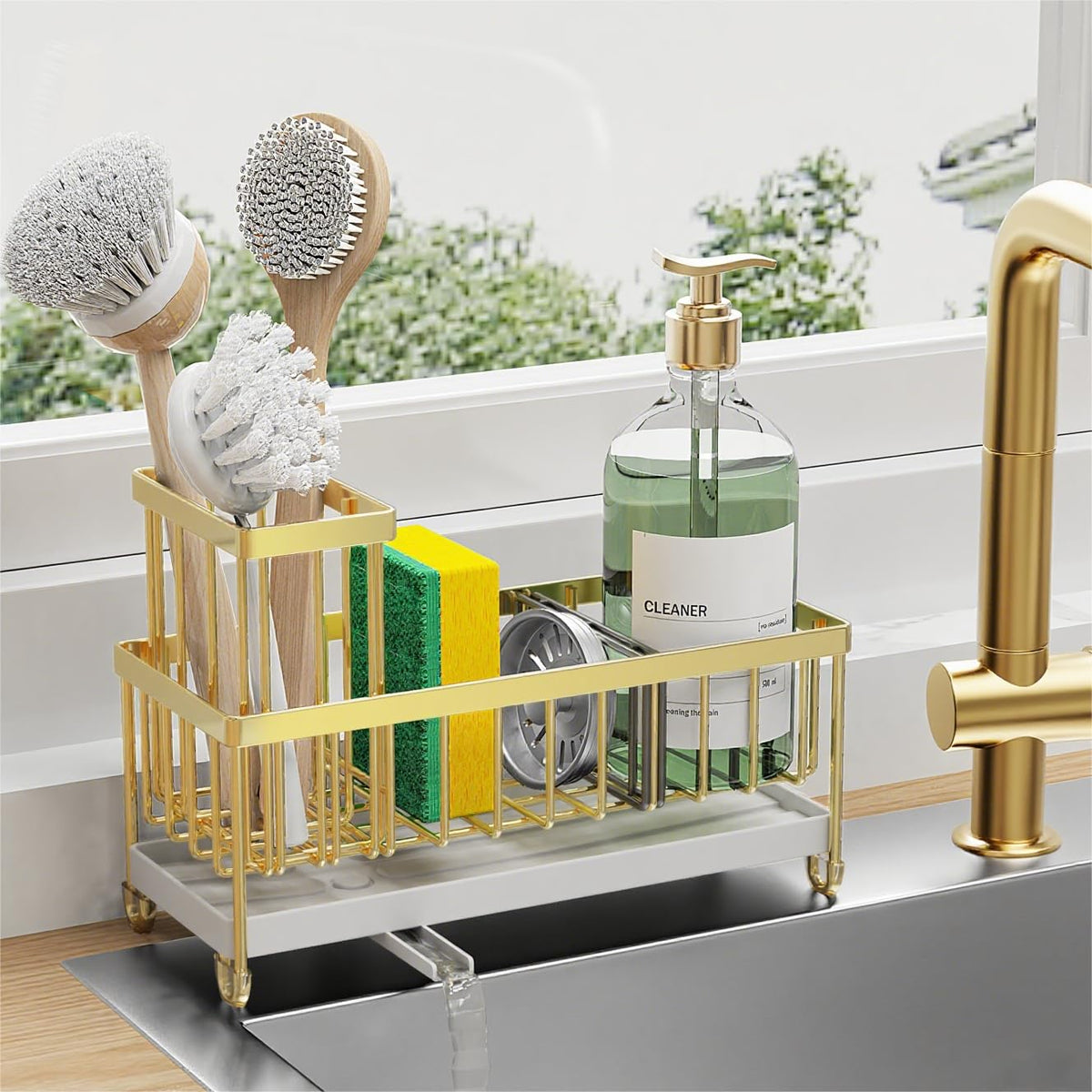 Cisily Sponge Holder for Kitchen Sink, Sink Caddy Organizer - Image 1