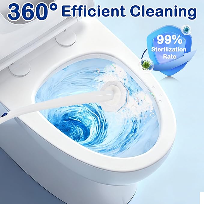 40 Count Disposable Toilet Wand Refills for Clorox Toilet Wand Refills, 5X Cleaning Power Scrubber Refill, Bathroom Cleaning Supplies, No Falling Apart, Fresh Fragrance