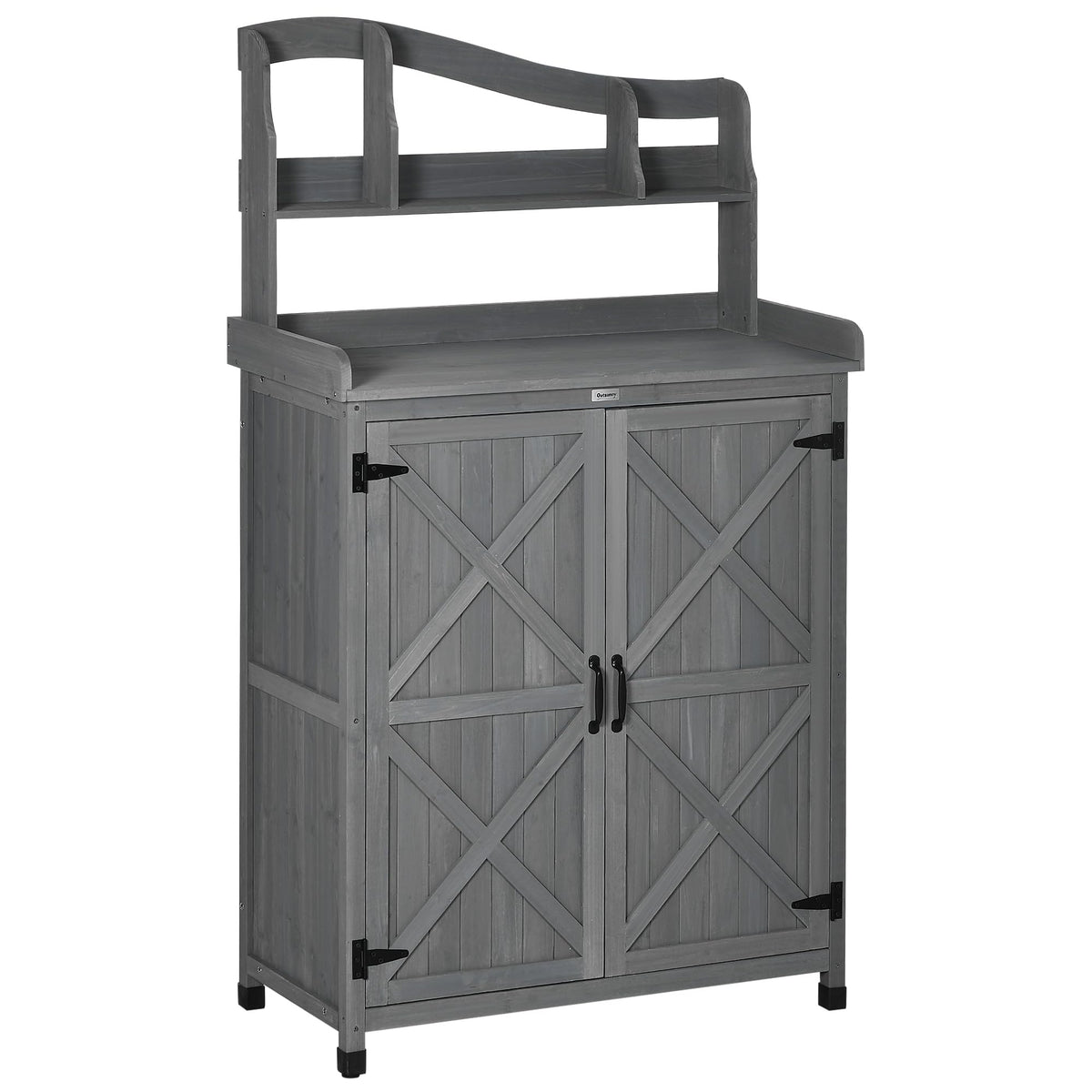 Outsunny Potting Bench Table, Outdoor Storage Cabinet - Image 1