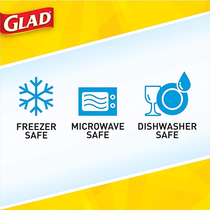 Glad GladWare Mini Round Food Storage Containers - Small Meal Container Holds up to 4 Ounces of Food - Lock Tight Seal, 8 Count - 12 Pack