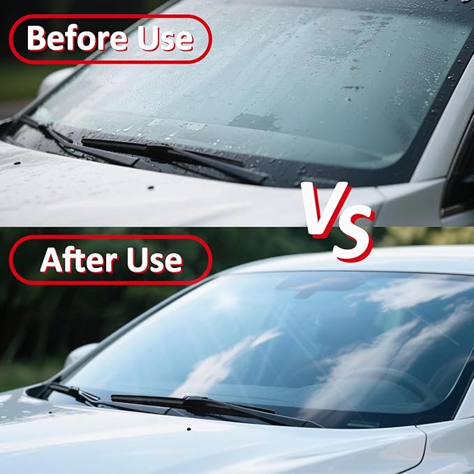 Windshield Oil Film Remover Spray, Anti-Fog & Hydrophobic Rain Repellent, Effortlessly Removes Stubborn Grease, Water Spots, Road Grime, for Car Glass Interior and Exterior