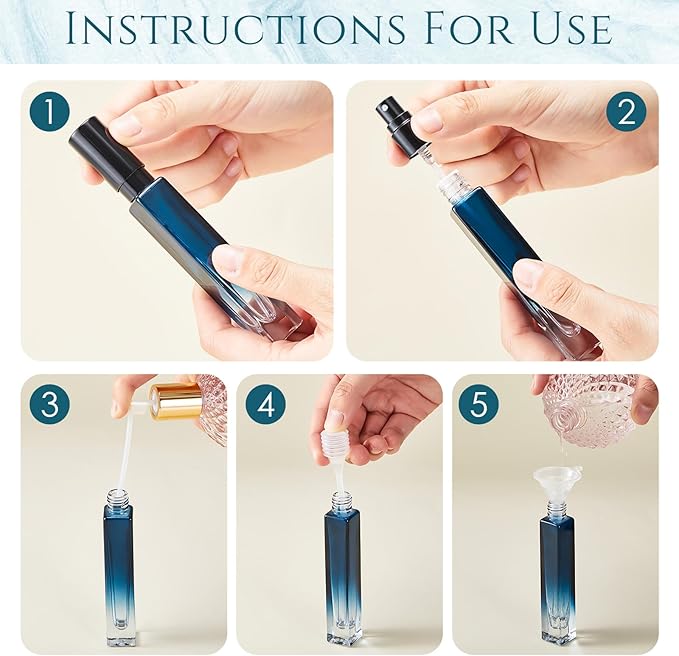 Domensi 20 Pcs 10/20/30 ml Perfume Travel Refillable Bottles Glass Spray Bottle Perfume Atomizer for Cologne Dispenser Leak-proof Fragrance Bottles Atomizer Pump Bottle Kit (Assorted Colors)