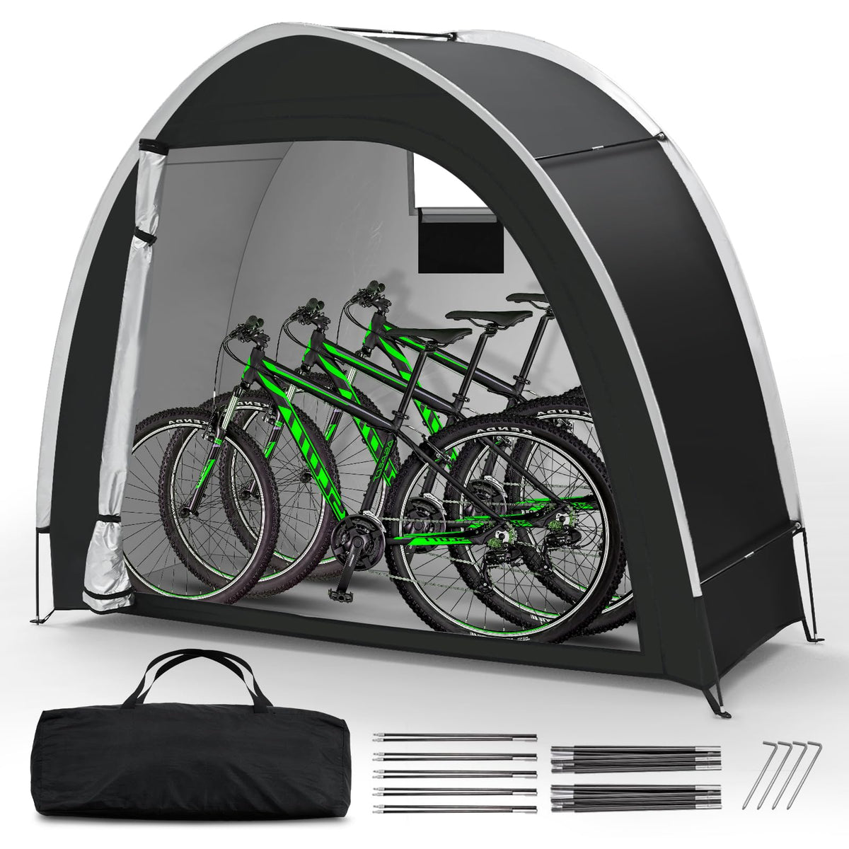 Bike Storage Tent, PU5000 Waterproof Outdoor Shed for 2 Bikes - Image 1