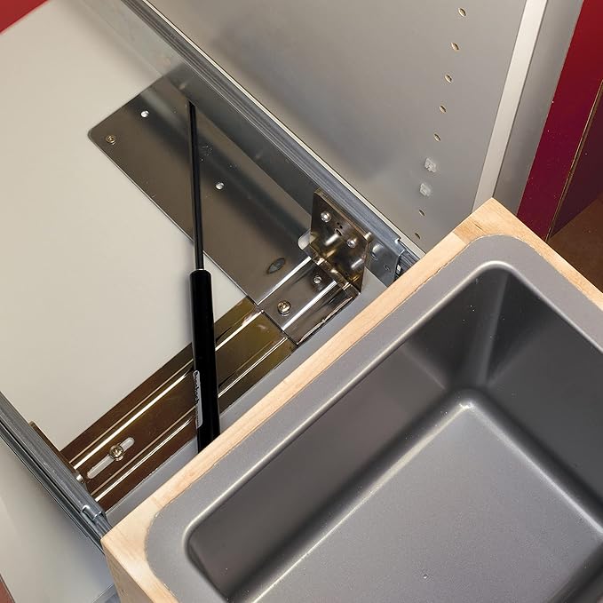 Rev-A-Shelf 35 Qt Bottom Mount Double Pullout Under Cabinet Kitchen Trash Cans w/Soft-Close, 150 Pound Rated Full-Extension Slides, Gray, 4WCBM-18DM-2 – Container Bins for Waste Management