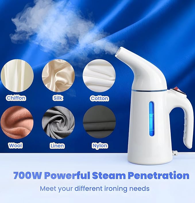 Portable Handheld Garment Steamer 120ml Capacity 700W Auto Shut-Off Steamer for Clothes Removes Wrinkles on Clothes and Fabric