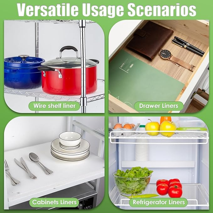 Wire Shelf Liner 14x197'' Clear Shelf Liner Kitchen,Cabinets,Drawer Liner, Cupboard, Under Sink, Pantry,Non-Adhesive Liner,Stain-Proof Shelf,1.2mm Thicken/Waterproof/Anti-Slip Liners