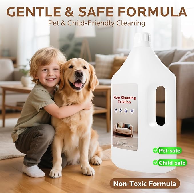 Floor Cleaning Solution, 82 Fl Oz - Compatible with All Roborock Mopping Robots (S7, S8, Qrevo, Q7, Q8 series), Low-Foam Pet and Kid Friendly (Fresh Fragrance)