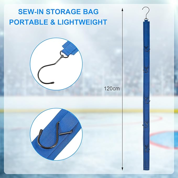 1 PACK Hockey Drying Rack,Hockey Equipment Gear Drying Rack,Portable Sports Gear Organizer Hanging Straps,Ice Goalie Hockey Gifts For Boys Football Baseball Catcher.Outdoor Camping Must Haves (Blue)