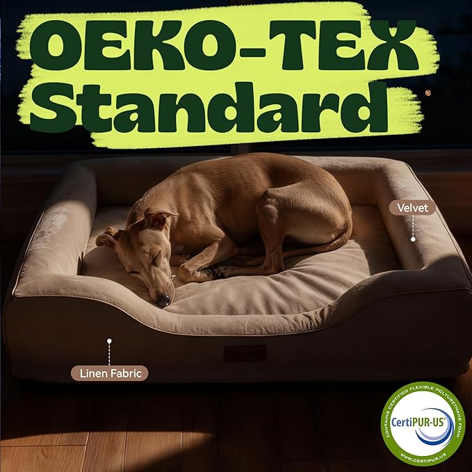 Aesthetic Dog Bed for Mediun Size Dogs Orthopedic with Cooling Gel Memory Foam Waterproof,Comfort Cute Cat Couch for Indoor Cats with Removable Washable Cover for Old Pet with Joint Pain