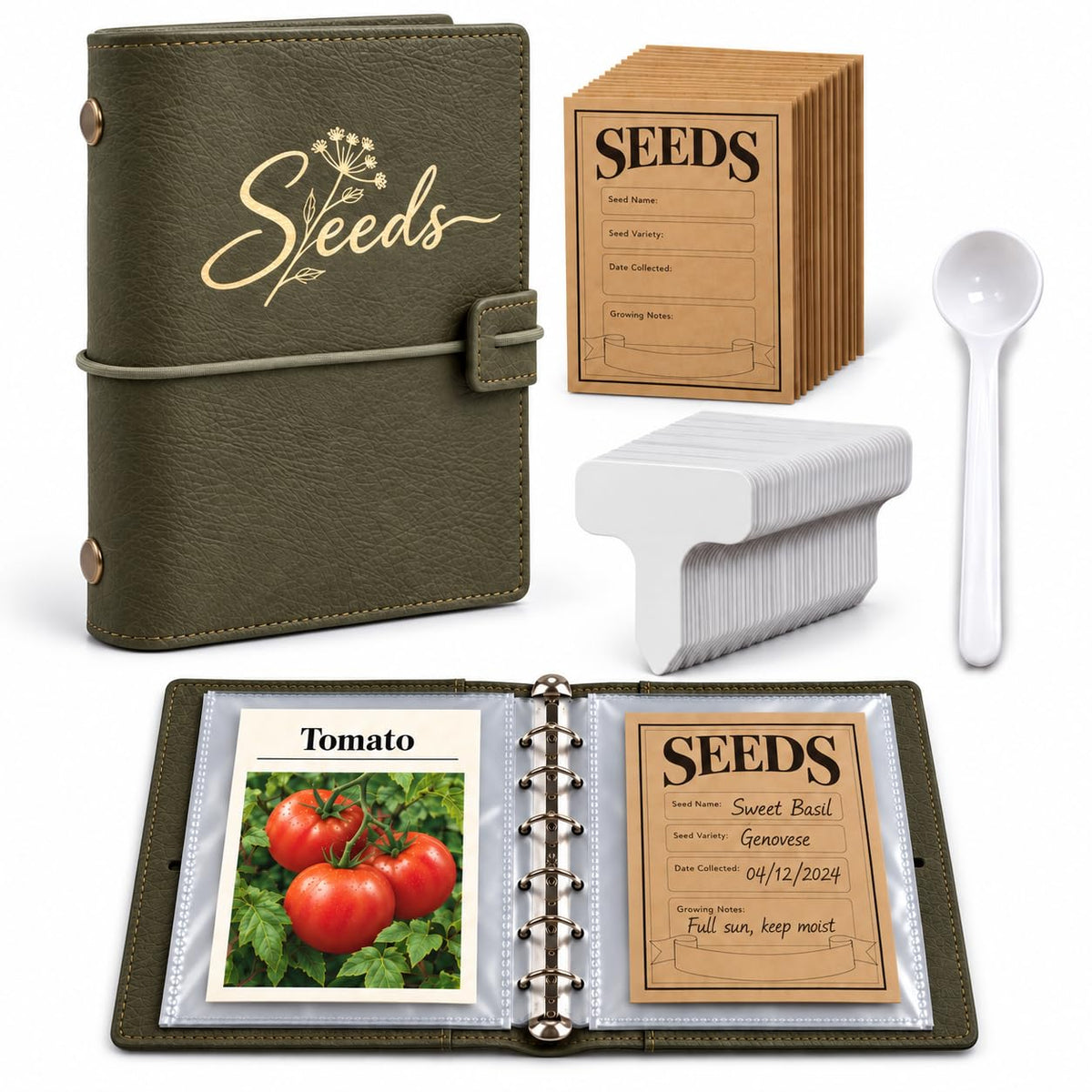 Tirphy Seed Storage Organizer, 50 Clear Pockets - Image 1