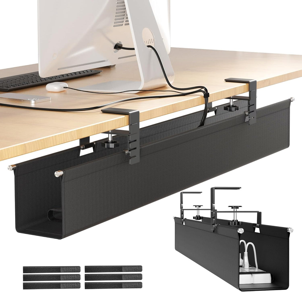 [Upgraded] Large Under Desk Cable Management Tray, C | Cable Managemen - Image 1