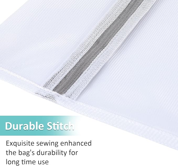 Fine Mesh Laundry Bags with Zipper-Multi Size Mesh Bags For Laundry, Reusable Organizer Lingerie Bags (4, M+L)