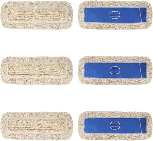 Commerial Dust Mop Replacement Head 36 Inch, Microfiber Dust Mop Head Refills,Industrial Heavy Duty Mopping Head for Janitorial Supplies & Hardwood Floor Cleaning,Blue (6 Pack）