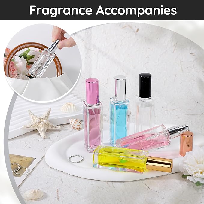 Segbeauty 20pcs 0.69oz Perfume Spray Bottle Refillable, Travel Perfume Atomizer Glass Spray Bottles, 20ml Bulk Mini Travel Cologne Sprayer Empty with Refill Kit, Portable Fragrance Atomizer Sprayer