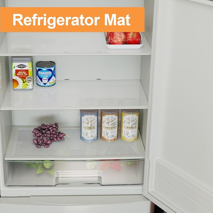 Clear Shelf Liner for Kitchen Cabinets - 15 Inch Width Easy to Cut Non-Adhesive Drawer Liner - Waterproof Pantry Liner for Refrigerator 15 × 240 Inch