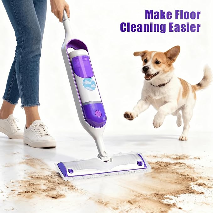 10 Pack Disposable Mopping Pads Refills for Swiffer PowerMop Multi-Surface & Wood Mops, Spray Clean Pads Replacement for Floor Cleaning（Purple Without Handle）