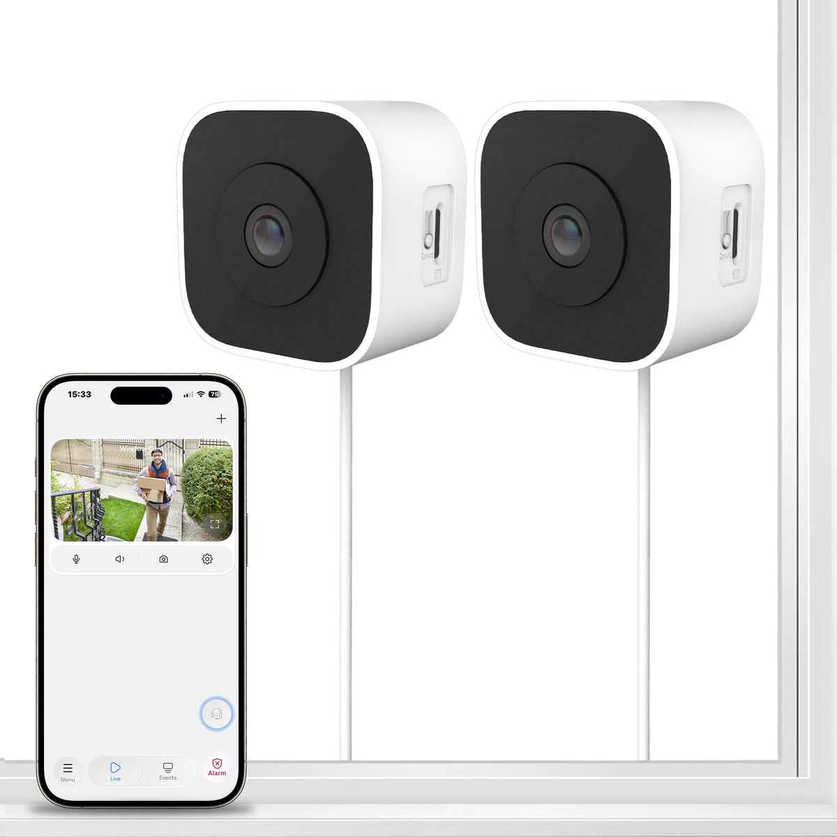 3MP 2K Window Camera, Indoor Camera for Home Security - Image 1
