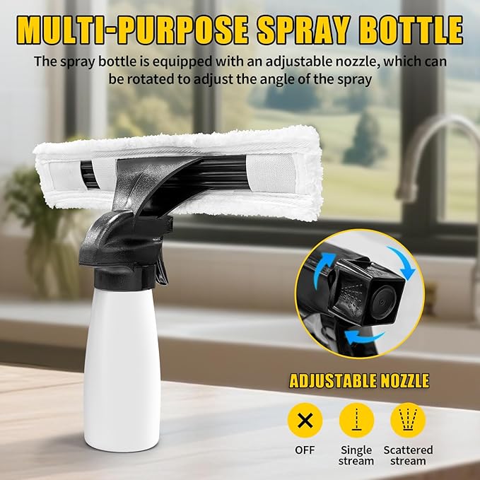 Electric Window Vacuum Squeegee Cordless 11", Window Cleaner with 2.2KPA MAX Suction, Perfect for Showers, Mirrors, Glass, Countertops