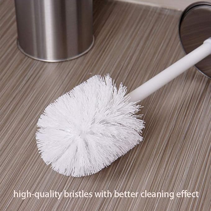 Stainless Steel Toilet Brush with Comfortable Handle Strong Bristles for Bathroom Cleaning Simple Color