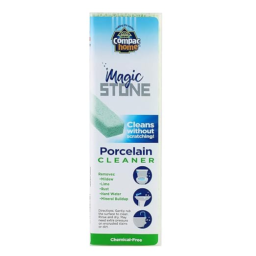 Compac's Magic-Stone Porcelain Cleaning Stick - Toilet Bowl Cleaner, Advanced Green Technology, Handy Toilet Cleaner Easily Scrubs/Removes Stubborn Lime Stains from Porcelain or Bathroom Fixtures (1)