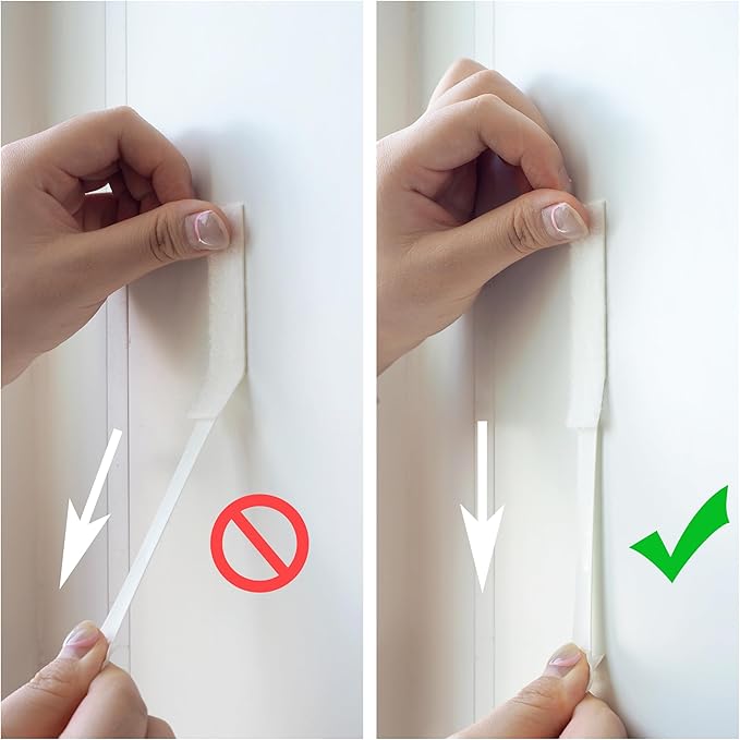 28-Pairs(56 Strips) Large Narrow Picture Hanging Strips, Removable Hook and Loop Tape Damage Free, Waterproof Adhesive Strips for Frame Hanging, Heavy Duty