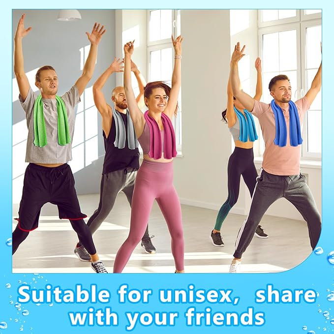 Shellwei 100 Pack Cooling Towels,40"x12" Ice Breathable Soft Chilly Sweat Rag Microfiber Workout Rags for Gym Cooling Towels for Neck and Face for Yoga Golf Sport Running (5 Colors)