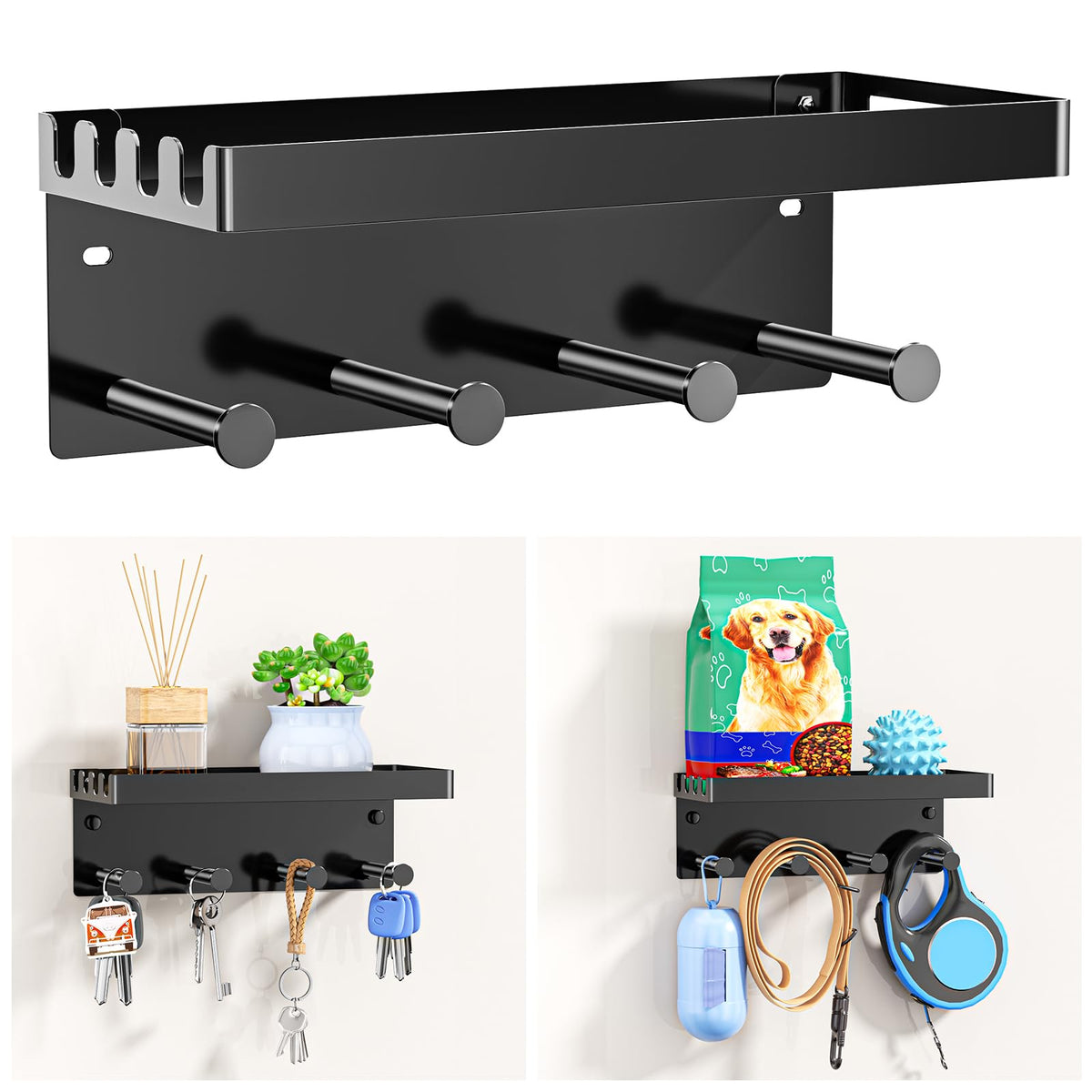 Dog Leash Holder for Wall, Key Holder Wall Mount - Image 1