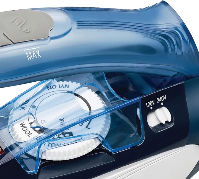 Brentwood MPI-45 Travel Iron with Steam 800-Watt Dual Voltage,Non-Stick,Blue
