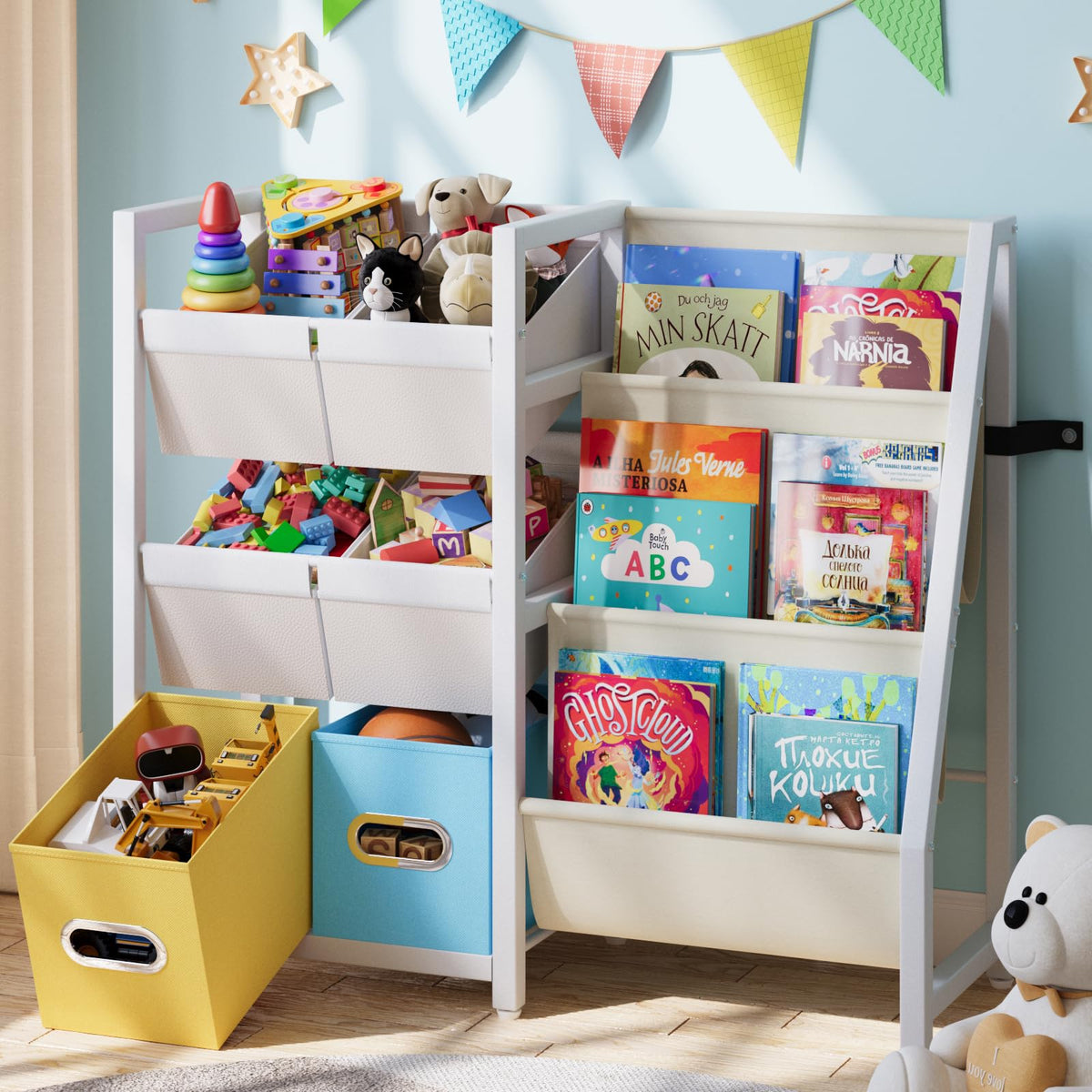 LATIBELL Kids Bookshelf Toy Storage Organizer, Toddler - Image 1