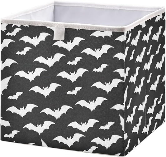 Bolaz Bat Pattern Closet Organizers Storage Cubes Storage Bins Shelf Baskets Containers for Home Room Office,Square