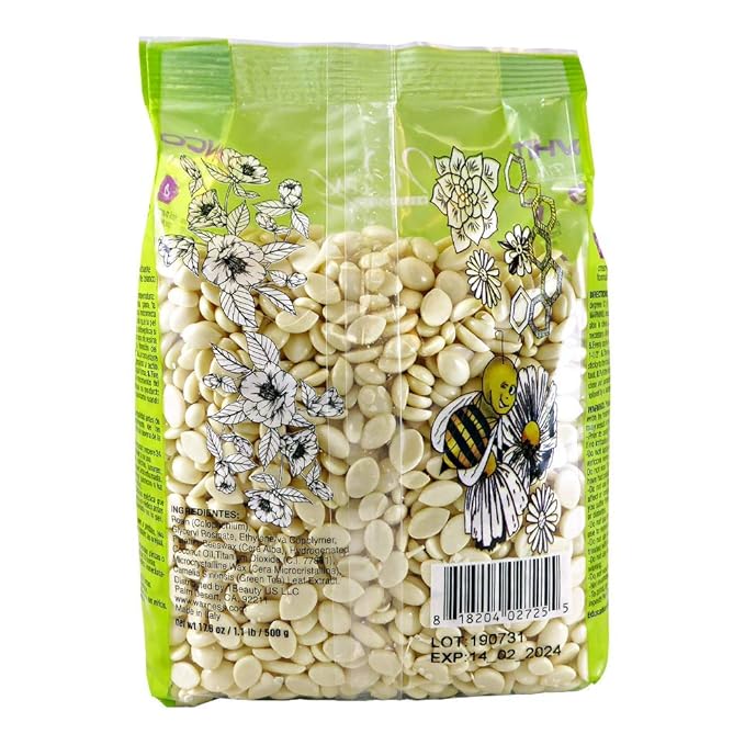 Waxness Film Hard Wax Beads White Tea Cream 1.1 lb (500 g) – Stripless Professional Hard Wax with White Tea Scent for Face & Body, Smooth Application – Made in Italy